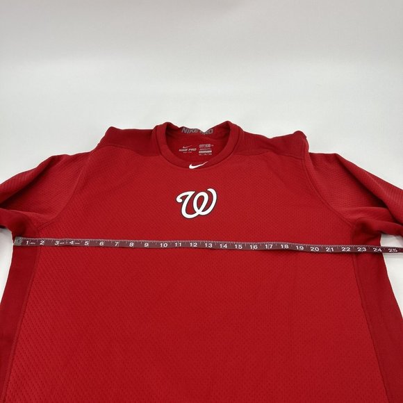 Washington Nationals Mens XXL Red Nike Pro Fitted BSBL Dri-Fit Crewneck MLB - Picture 10 of 11